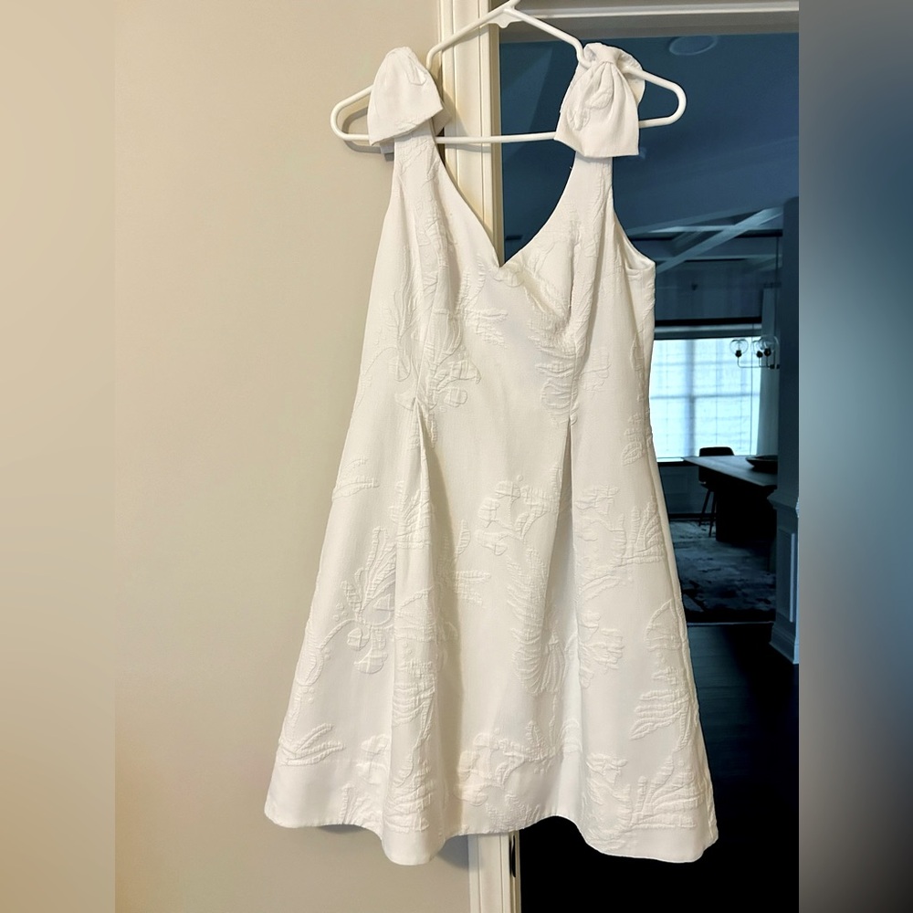 Lilly Pulitzer Linnet Stretch Jacquard Fit & Flare Dress Resort-White